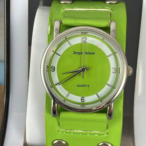 Vintage Accessories - Sergio Valente Vintage Lime Green & Silver Watch Vintage Accessories - Sergio Valente Vintage Lime Green & Silver Watch